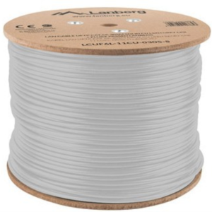 BOBINA CAT.6A LANBERG FTP RJ45 SOLIDO COBRE LSZH CPR FLUKE TESTE AWG24 305M GRIS