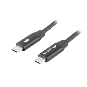 CABLE LANBERG USB C MACHO/MACHO 1M QUICK CHARGE 4.0 NEGRO