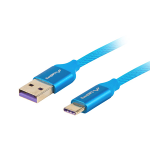 CABLE USB LANBERG 2.0 MACHO/USB C MACHO 5A 1M AZUL