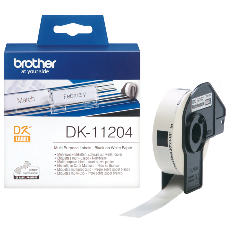 ETIQUETAS BROTHER MÚLTIPLE USO 17MMX54MM, 400 UNIDADES DE PAPEL
