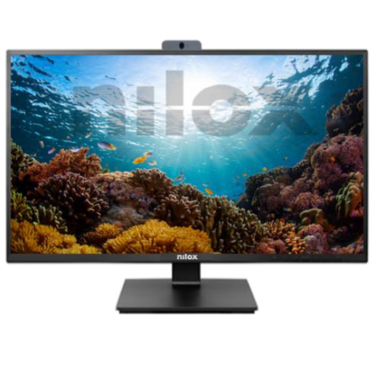 MONITOR NILOX 23,8" WEBCAM REGULABLE Y PIVOT MULTIMEDIA HDMI, VGA y DP NEGRO