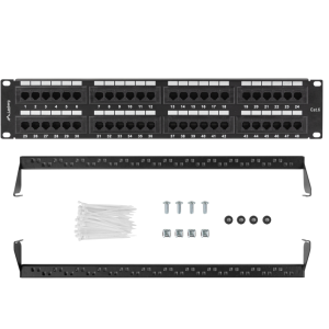 PATCH PANEL LANBERG 48 PUERTOS 2U 19? CAT.6 NEGRO