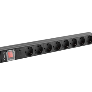 REGLETA LANBERG 1U 16A SCHUKO 19 8X NEGRO 2M