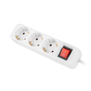 REGLETA LANBERG 3 TOMAS SCHUKO CON PROTECION BLANCA 1.5M