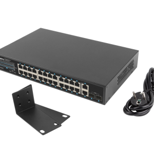 SWITCH LANBERG 24 PTOS 1GB POE+/2X SFP 2X GBIT ETHERNET 360W RACK 19"