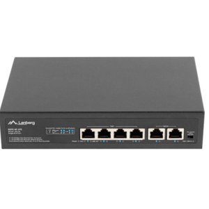 SWITCH LANBERG 6 PTOS 100MB 4xPOE+/2x FAST ETHER 60W RACK 10"/19"